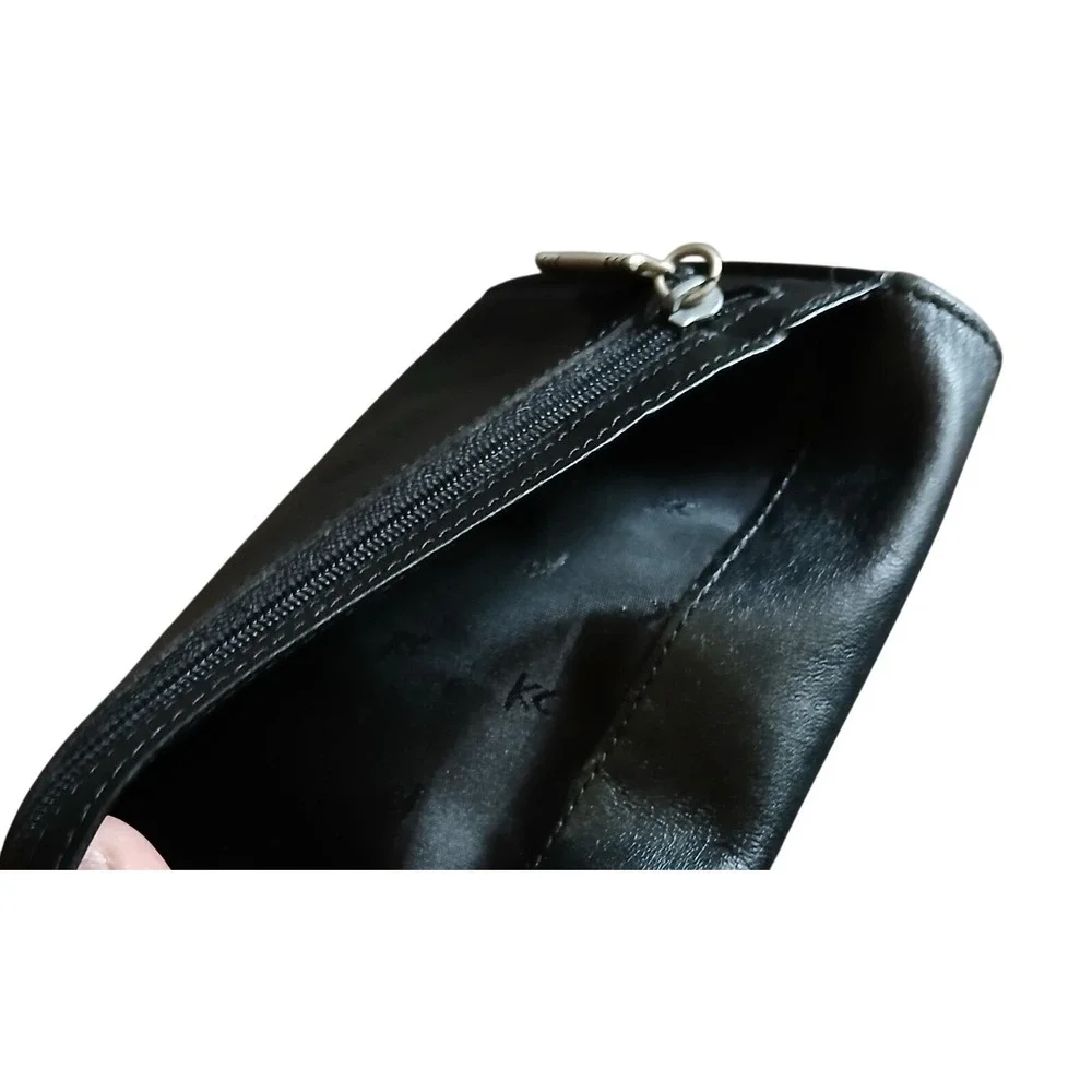 Kenneth Cole New York Black Genuine Leather Clutch Wallet -Credit Cards Ect #906